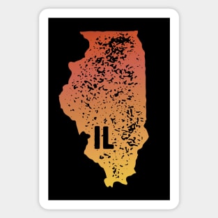 US state pride: Stamp map of Illinois (IL letters cut out) Sticker